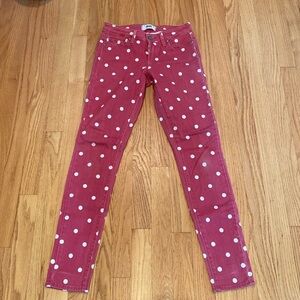 Paige Verdugo Ultra Skinny Jean Red White Polka Dot
